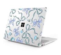 Mektron Printed Case for 2025 Microsoft Surface Laptop Windows 11 Copilot+ PC Surface Laptop 13 inch Touchscreen Display Cover Fits Model 2095, Flowers-Bows-Blue