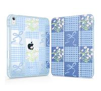 Mektron Sparkly Slim Case for iPad Air 11-inch M4/M3/M2 (2026/2025/2024), Glitter iPad Air 5th/4th 10.9 Inch Tablets Cover with Shiny Clear Back Shell Foldable Bling Smart Cover, Bow and Daisy