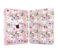 Mektron Sparkly Slim Case for iPad Air 11-inch M4/M3/M2 (2026/2025/2024), Glitter iPad Air 5th/4th 10.9 Inch Tablets Cover with Shiny Clear Back Shell Foldable Bling Smart Cover, Daisy C513