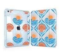 Mektron Sparkly Slim Case for iPad Air 11-inch M4/M3/M2 (2026/2025/2024), Glitter iPad Air 5th/4th 10.9 Inch Tablets Cover with Shiny Clear Back Shell Foldable Bling Smart Cover, Sea Sunset