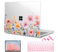 Mektron Surface Laptop Go 12.4 inch Case Compatible with Go 3/2/1 Microsoft Surface Laptop 12.4" Cover 2023-2020 Releases Model 1943/2013 Plastic Hard Shell Case with Screen Protector, Floral P165