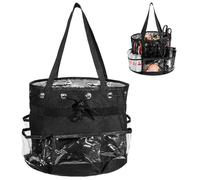 mekueeex Hairstylist Traveling Bag, Large Capacity Hairdresser Barber Bag, Heat Resistant Hair Tools Travel Bag, Professional Makeup Organizer Bag, Waterproof Shower Toiletry Bag, black, Modern