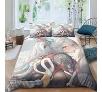 MekUk Azur Lane 3 Piece Bedding Duvet Cover Set 3D Print Printed Bedding Bedding Sets Ying Swei Quilt Cover Ultra Soft Microfiber Size Comforter Cover for Boys Girls Double（200x200cm）