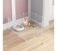 MekUk Cat Houses Cat Cage - Cat Cage, Playpen Indoor Cat Kennels Cat Enclosure Dog Crates Ferret Cage Dog Crates Easy to Clean(White,111x111x47cm)