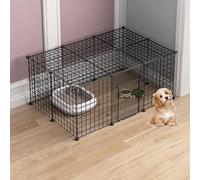 MekUk Cat Houses Large DIY Cat Enclosure Indoor Small Animals Cages Kitten Crate Indoor Use Pet Cages Ferret Cage Dog Playpen(Schwarz,111x75x47cm)