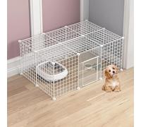 MekUk Cat Houses Large DIY Cat Enclosure Indoor Small Animals Cages Kitten Crate Indoor Use Pet Cages Ferret Cage Dog Playpen(White,111x75x47cm)