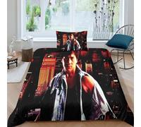 MekUk Jackie Chan 3 Piece Bedding Duvet Cover Set 3D Print Printed Bedding Bedding Sets Kung Fu Quilt Cover Ultra Soft Microfiber Size Comforter Cover for Boys Girls Single（135x200cm）