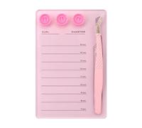 Mekupeu Acrylic Eyelash Extension Pallet Kits, Grafting False Eyelash Organizer Extension Pad Lash Tray,Magnetic Tweezer Holder - Durable Eyelash Extension Storage Organizer (Pink sets)