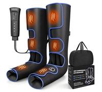 MEKZU Air Compression Leg Massager with Heat, 6 Massage Modes, 3 Vibration Settings, Foot Massager Boots for Circulation and Pain Relief Circulation and Daily Relaxation for Seniors and Adults