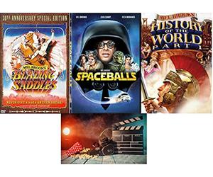 Mel Brooks Trilogy Blazing Saddles, Spaceballs, & History Of The World 3 DVD Set Includes Bonus Glossy Print Art Card