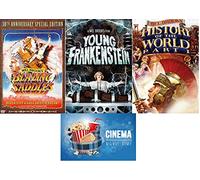 Mel Brooks Trilogy Blazing Saddles, Young Frankenstein, & History Of The World 3 DVD Set Includes Bonus Glossy Print Art Card