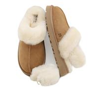 Mel&Syd Australian Sheepskin Slippers for Women With Two Ways Wearing Hook On Elastic Ankle Fur Strap Water Repellent Genuine Suede Shearling Soft Memory Foam for Indoor Outdoor Warm Fuzzy Wool Snow