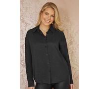 Mela Women's Black All Over Gem Long Sleeve Shirt | Size: 12 Mela Black 12