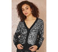 Mela Women's Black Sequin Knitted Cardigan | Size: Medium/Large Mela Black M/L