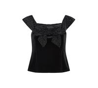 Mela London Mela Black Sparkle Black Velvet Bow Bardot Top 14 Black