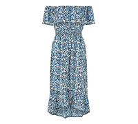 Mela London Mela Blue Floral Ditsy Bardot Midi Dress 12 Blue