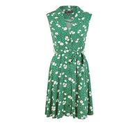 Mela London Mela Green Leopard and Daisy Print Shirt Dress 16 Green
