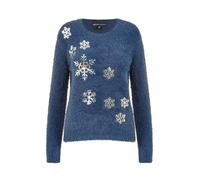 Mela London Mela Navy Sequin Snowflake Fluffy Jumper S Navy