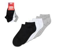 MELA Trainer Socks Pack of 6 Sustainable with Fairtrade Cotton, GOTS & Green Button Certification, Black/White/Grey-Blend, 39-42 Kurz