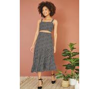 Mela Women's Black Dalmatian Print Cropped Strappy Top | Size: 10 Mela Black 10