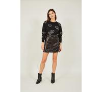 Mela Women's Black Sequin Mini Skirt | Size: 16 Mela Black 16