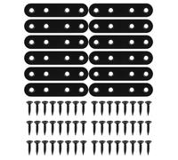 melairo 12 PCS Straight Brackets Stainless Steel Brace Flat Metal Brackets Mending Repair Plate with Screws for Wood