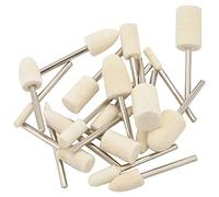 melairo 20Pcs Wool Felt Mounted Mandrel Polishing Buffing Wheels Grinding Bits Grinder Polish Watch Jewelry Rotary Tool Accessories Attachment - 1/8 Inch Shank