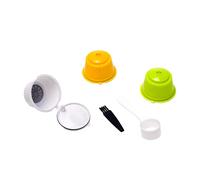 melairo 3 Pcs Coffee Capsules Refillable Coffee Capsules Pods Reusable Universal Coffee Filter with Spoon Brush for A