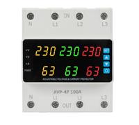 melairo 3 Phase 220-380v 100A Voltage Relay Overvoltage/Undervoltage Overcurrent/Phase Loss Protection Changeover Switch Keep