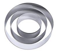 melairo 4/6/8 Inch Round Cake Mold Stainless Steel Baking Tool Cake Ring Set Biscuit Cutter English Muffin Ring DIY Tart Ring