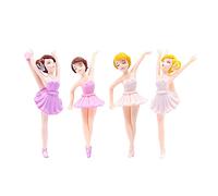 melairo 4Pcs Miniature Ballet Girl Figure Desktop Collection Cake Decoration Girl Cake Topper Plant Pot Decoration