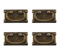 melairo 4Pcs Vintage Antique Bronze Drawer Ring Pull Handles, Cabinet Door Furniture Handle Decoration
