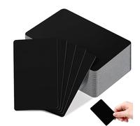 melairo 50 Pcs Black Metal Business Cards 0.8 mm Thickness -Engraving Blanks Aluminium Cards for House Office