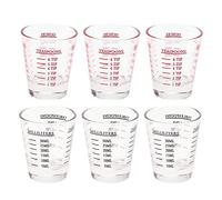 melairo 6Pcs Measuring Cup Espresso Shot Glass Liquid Heavy Glass Wine Glass 26-Incremental Measurement 1Oz, 6, 2 Tbs, 30Ml