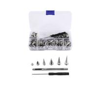 melairo 70 Sets Silver Mixed Shape Spikes and Studs Cone Croc Spikes Leather Rivet Kit for Clothing Shoes Belts DIY