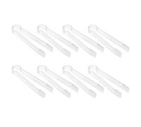 melairo 8 Pcs Plastic Buffet Serving Tongs Mini Serving Utensil Tongs Appetizers Tongs Clear Kitchen Tongs 6.3 inch Small Ice