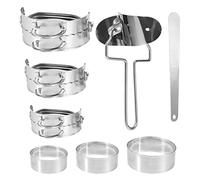 melairo Dumplings Maker 8 Pcs, Mold Set and Cutter for Chinese Wonton, Gyoza Skin Tools