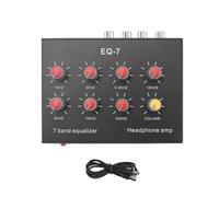 melairo EQ-7 Car Audio Headset Amplifier 7-Band EQ Equalizer 2 Channel Audio Mixer Equalizer Digital Sound Equalizer