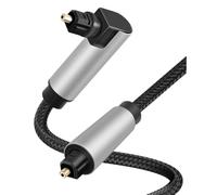 melairo Toslink Right Angle 90 Degree Optical for Audio Cable, Digital Fiber Fibre Optic Cable for Soundbar, TV, Home Theater, 2M