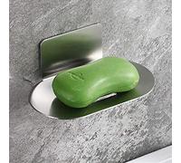 Melairy Soap Dish Stainless Steel Soap Tray Self-Adhesive Brush Finish Without Drilling