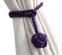 Melaluxe 4 Pack Purple Heavy Duty Handmade Rural Decorative Curtain Tiebacks