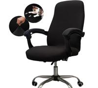 Melaluxe Office Chair Cover - Universal Stretch Desk Chair Cover, Computer Chair Slipcovers (Size: L) - Black