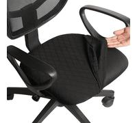 Melaluxe Stretch Jacquard Office Chair Cover, Removable Washable Desk Chair Cover Rotating Chair Seat Slipcover, Black
