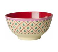 Large medium DIAMOND CHRISTMAS TREE RICE melamine bowl, 700 ml beige