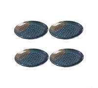 Melamine Dinner Plates 4 Pack Hammered Texture Round Dishes Shatterproof Serving Set for Home Restaurant Black 24.1cm(24.1cm)