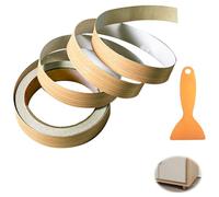 Melamine Edge Banding, 18mm X 10m Wood Veneer Strip Furniture Edge Tape Iron On Edging Strip Pre-Glued Veneer Tape Self-Adhesive Furniture Edging Strips for Desk Wardrobe Furniture Restoration