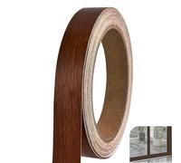 Melamine Edging Tape 18mm x 10m Roll | Self-Adhesive & No-Iron Edge Banding | Pre-Glued Furniture Repair Tape for Kitchen Cabinets,Worktops,Desks,Wardrobes | DIY Wood Restoration (Tea brown)