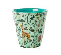 Melamine Medium Cup Jungle Animals Print Green by Rice DK