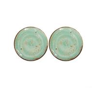 Melamine Side Plates Set of 2, 7 & 9 Inch Vintage Speckled Tableware | Lightweight and stackable melamine dishes featuring a rustic rim, perfect for daily appetizers and snacks.