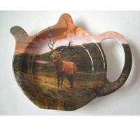 Melamine Teabag Tea Bag Tidy Holder Highland Stag